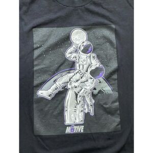 Million Dolla Motive Shirt XL Black & White Alien Astronaut Outer Space Retro